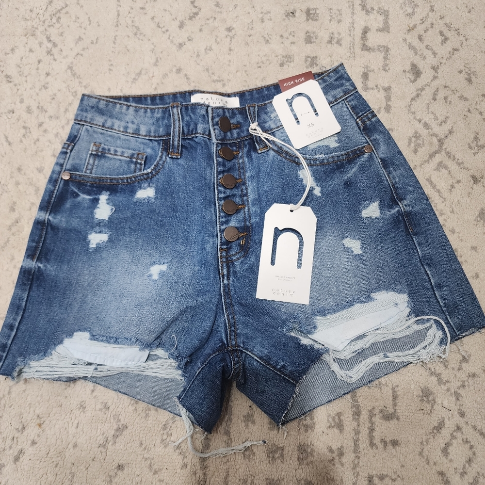 NWT Nature by KanCan High Rise Shorts Dark Wash